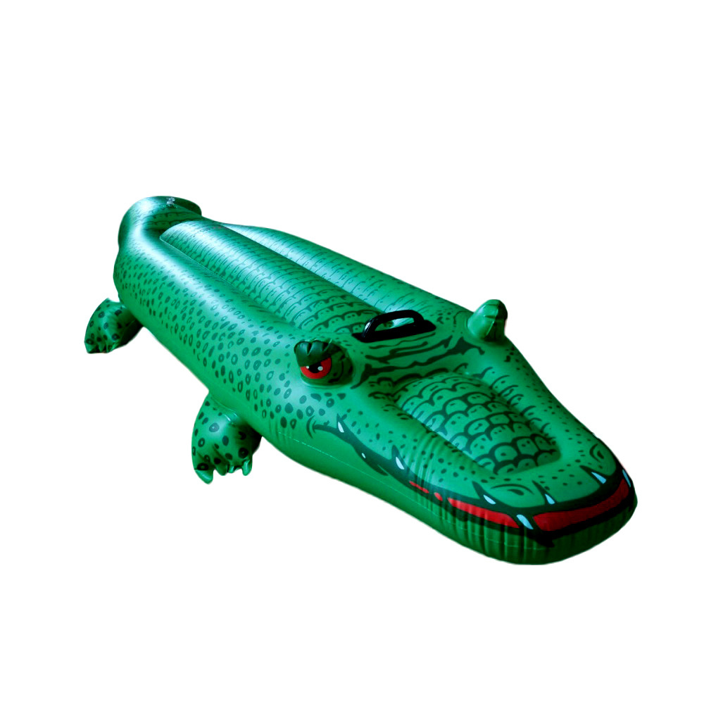 Factory Inflatable Animal Pool Large Dragon Shaped Crocodile Rider With Handles