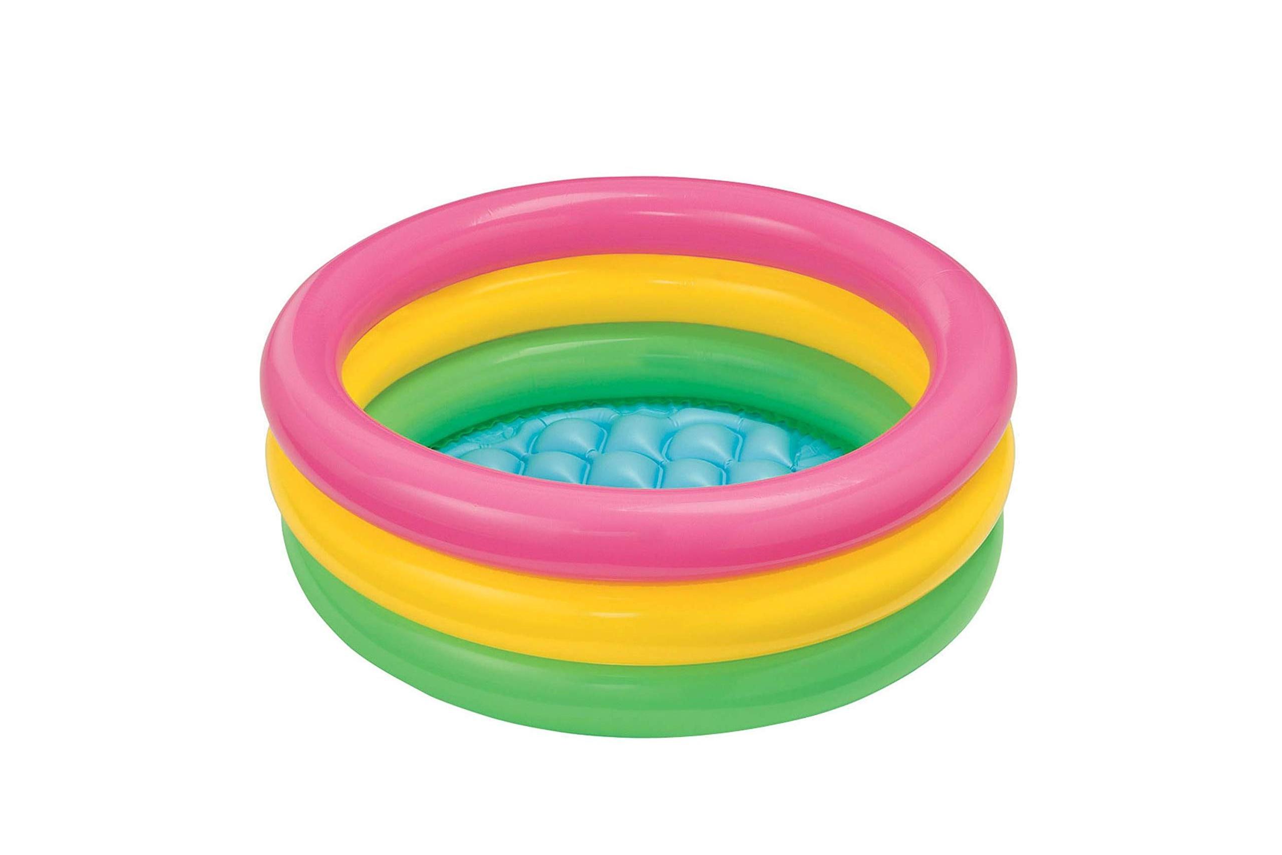 Inflatable Baby Pool with Grip Handle Bars and Drain Skin Safe Small Square Kiddie Pool, Mini Bathtub and Ball Pit for Babies