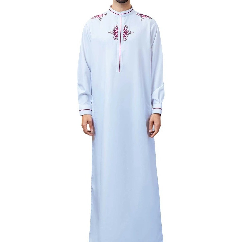 8109 Thobe Muslim Mens Middle East Dubai Clothes Custom moroccan thobe for men wholesale kaftan thobes for muslim men 2024