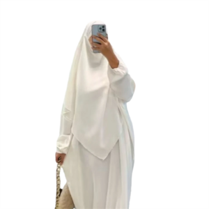 9169 Hijab Khimar and Abaya Jilbab 2 Piece Set Matching Muslim Women Dress Ramadan Eid Prayer Garment Niqab Islamic Dubai Burqa