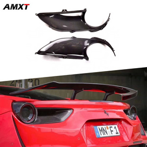 Rear bumper Carbon Fiber Cover Rear Tail Light Lamps Cover/ lampshade for Ferrari 488 GTB Spider 2015+