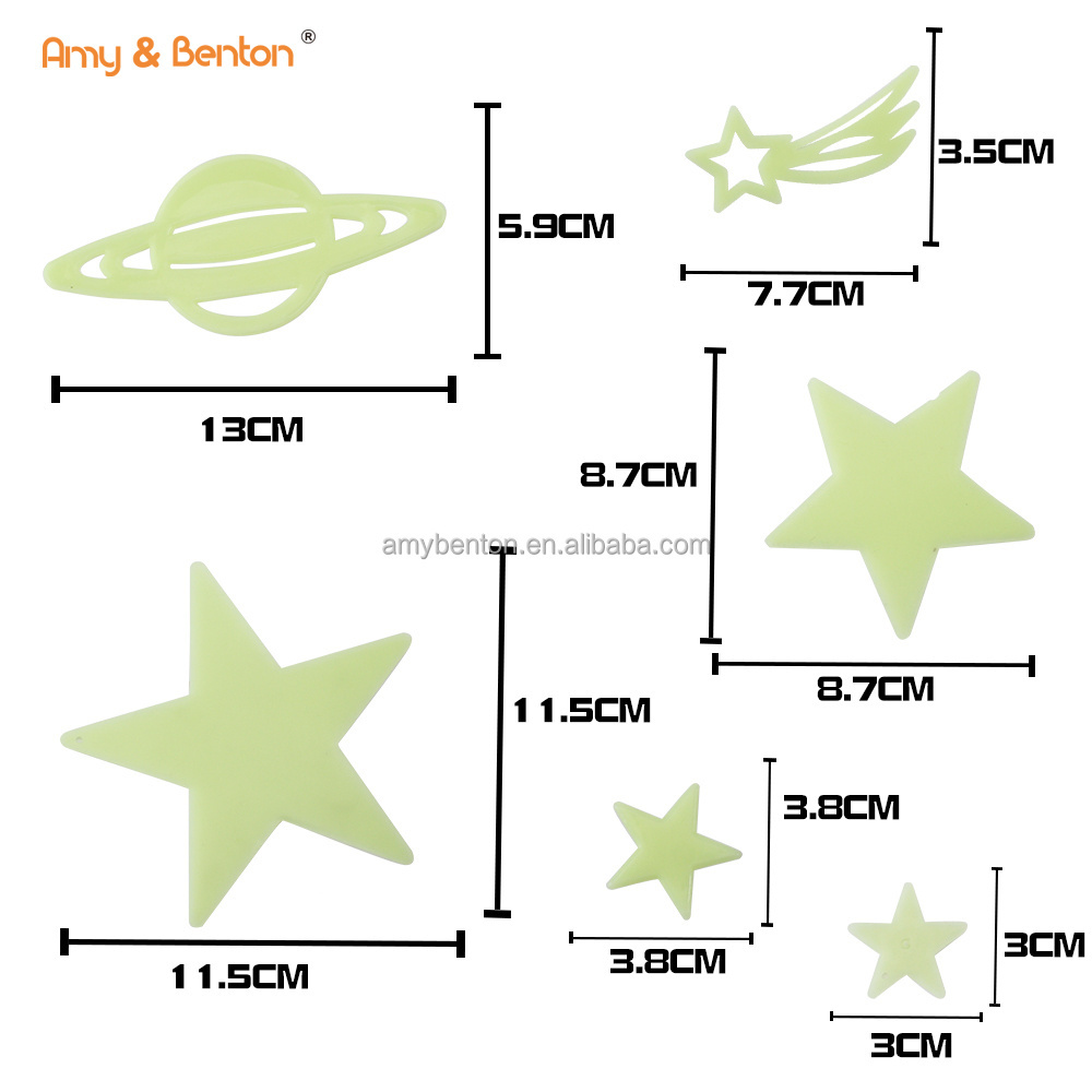 Luminous Stars Fluorescent Noctilucent Plastic Wall Stickers glow in dark Glowing Stars for Kids Bedroom Ceiling Wall