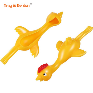 Novelty Gag Toys small toy Stress Relieve Slingshot Chicken Flying Finger ChickenToys Stretchy Rubber Flick Chicks Shooting Game