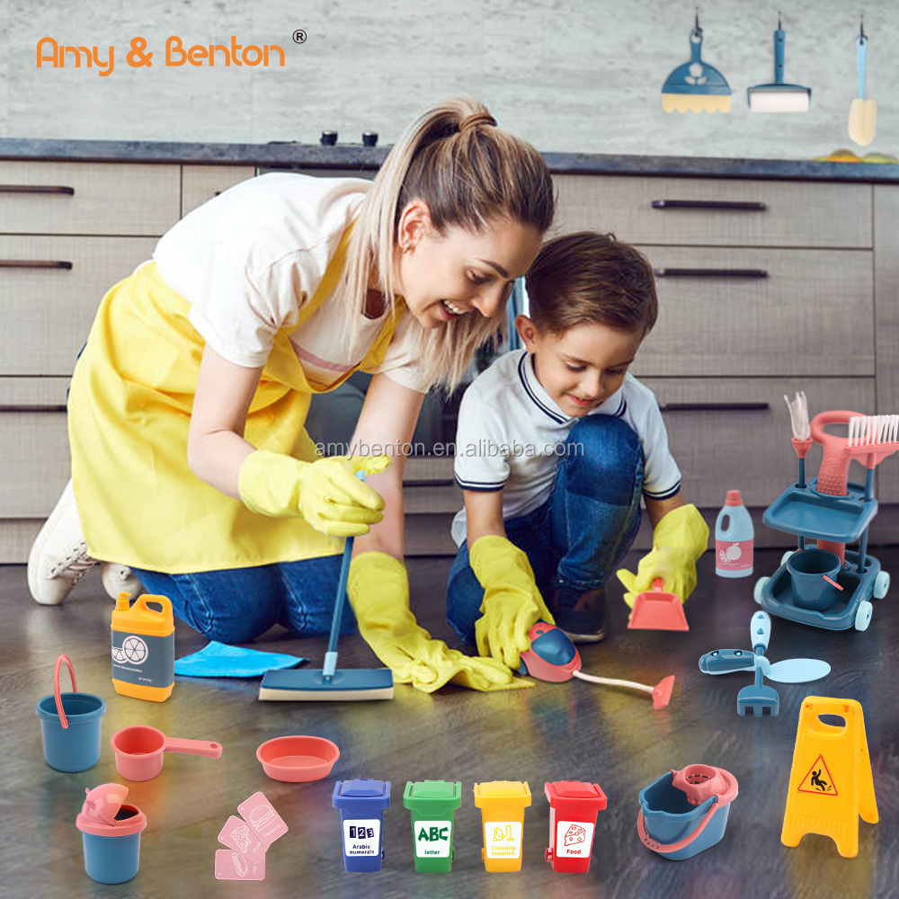 Toy Kitchen Toddler Cleaning Tool Set Pretend Play Toys Small Sized Cleaning Play Set Kids Cleaning Set for Toddlers