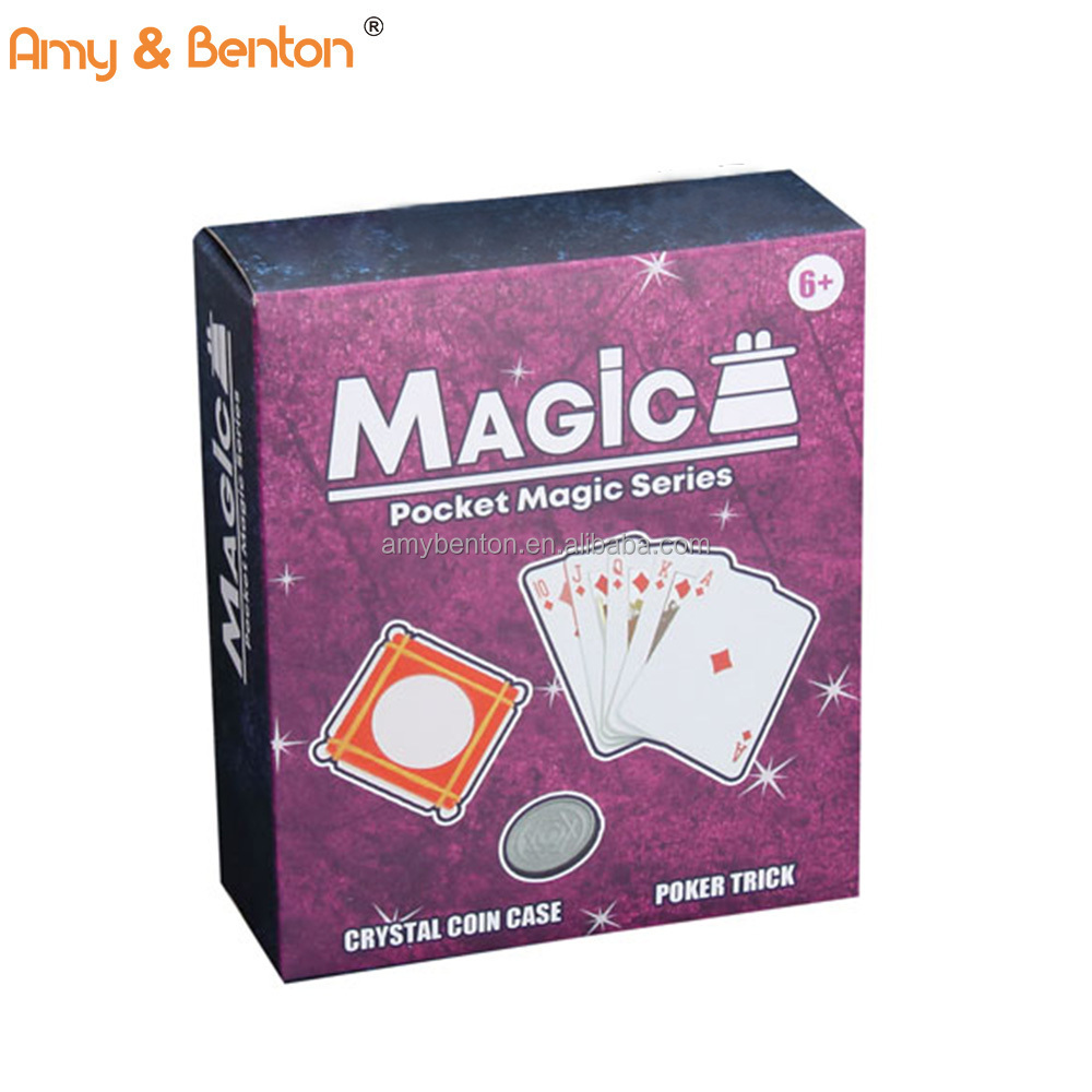 New Novelty Magic Trick Kit Toys with Coin Poker Cards Classical Pocket Magic assorted Toy Set for Kid and Adult