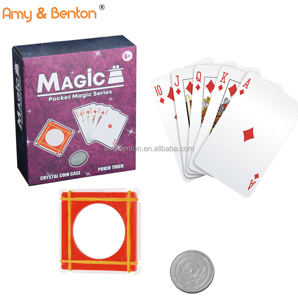 New Novelty Magic Trick Kit Toys with Coin Poker Cards Classical Pocket Magic assorted Toy Set for Kid and Adult