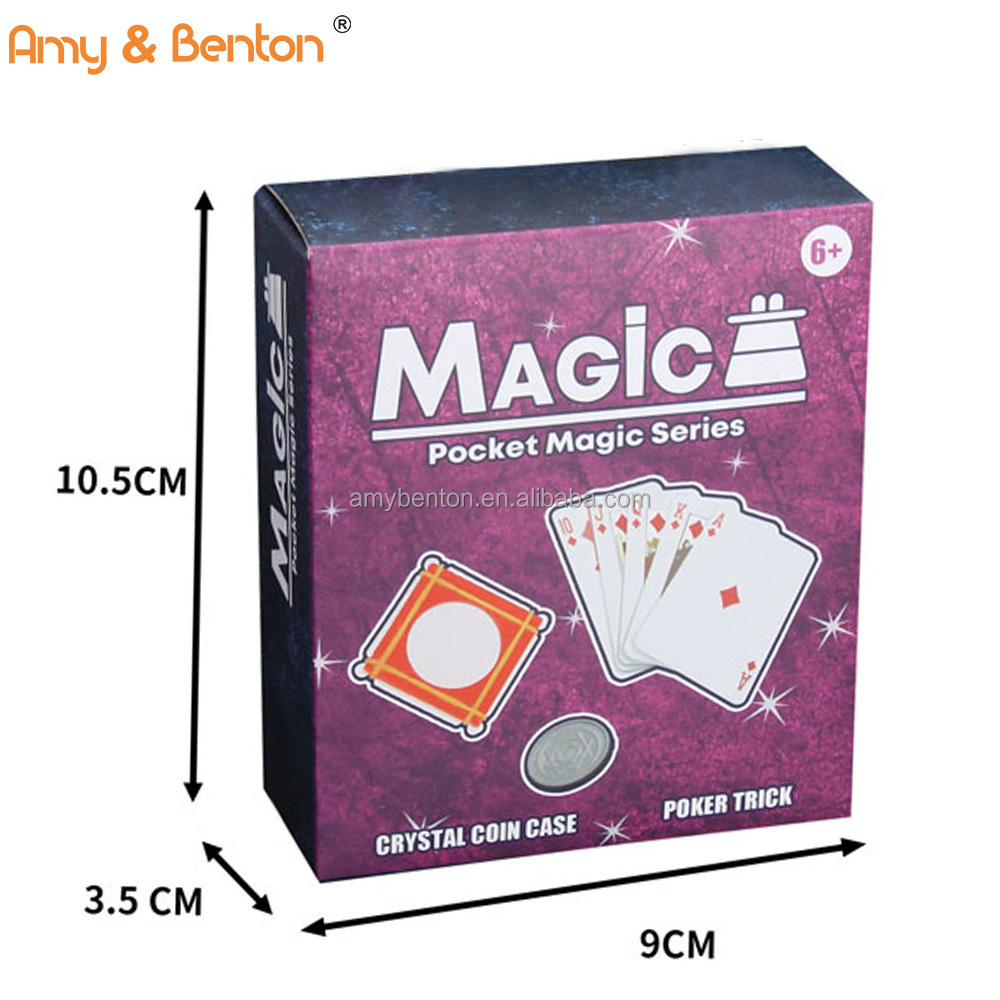 New Novelty Magic Trick Kit Toys with Coin Poker Cards Classical Pocket Magic assorted Toy Set for Kid and Adult