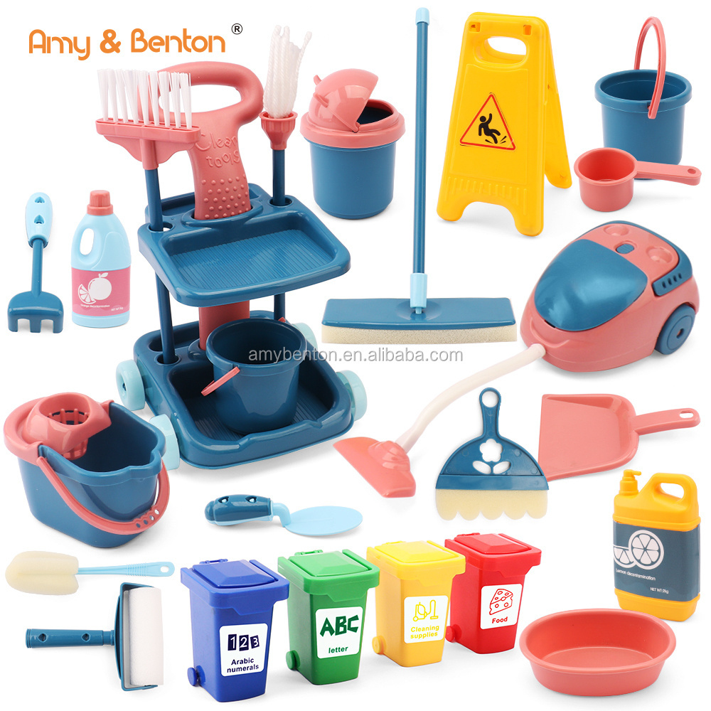 Toy Kitchen Toddler Cleaning Tool Set Pretend Play Toys Small Sized Cleaning Play Set Kids Cleaning Set for Toddlers