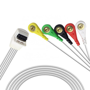 Mortala H3 ECG Holter Cable 5 Lead Snap AHA Mortara H3 Holter Cables de Ecg 5 Lead Holter Ecg