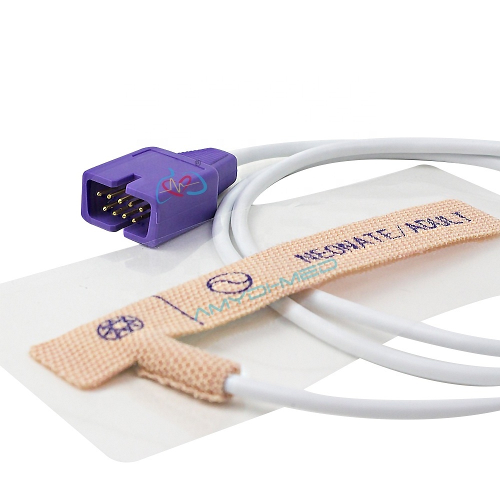 Amydi-med SpO2 Sensor Cables Compatible For Nellcor Max DS-100A Adult/Neonatal 0.9m/3ft DB9 9pin Disposable SpO2 Sensor