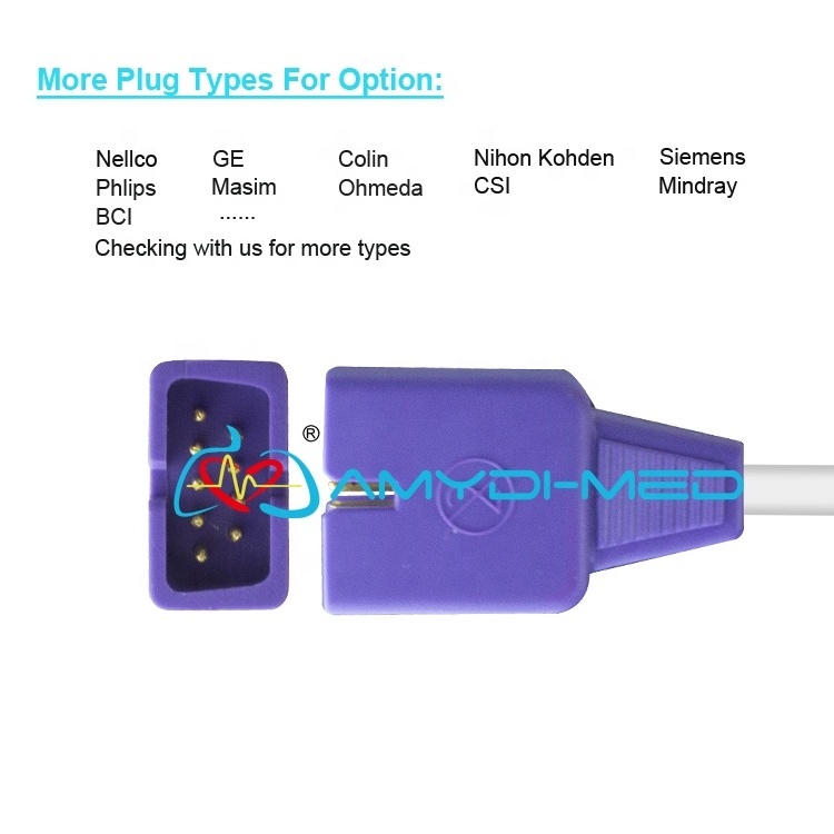 Amydi-med SpO2 Sensor Cables Compatible For Nellcor Max DS-100A Adult/Neonatal 0.9m/3ft DB9 9pin Disposable SpO2 Sensor