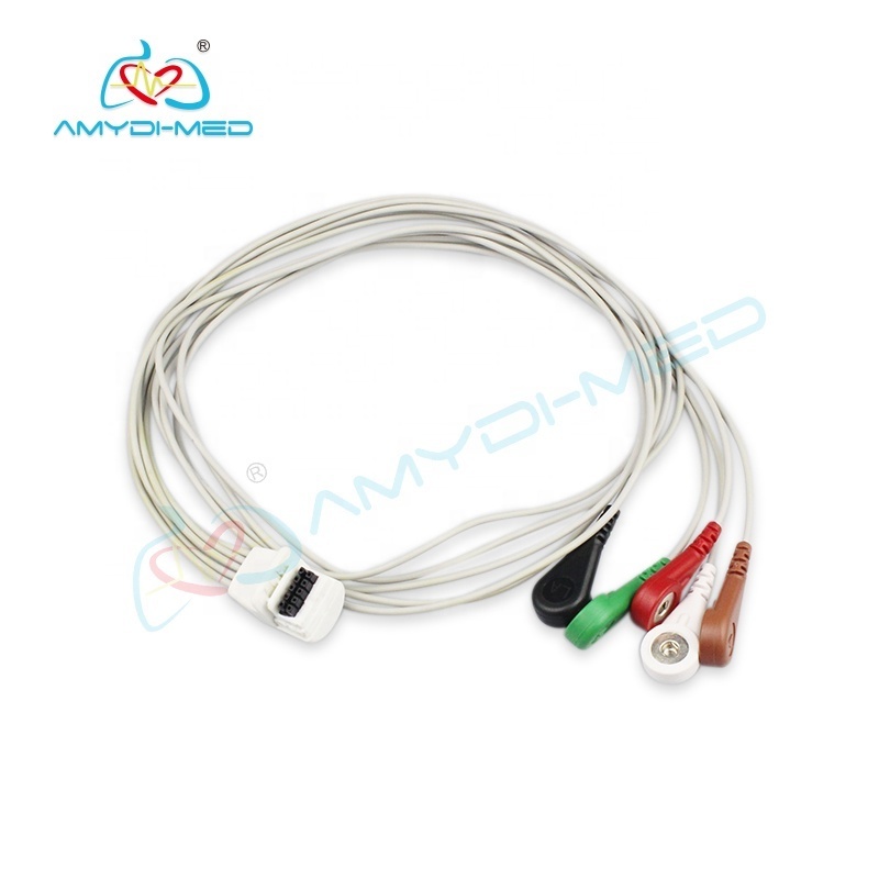 Mortala H3 ECG Holter Cable 5 Lead Snap AHA Mortara H3 Holter Cables de Ecg 5 Lead Holter Ecg