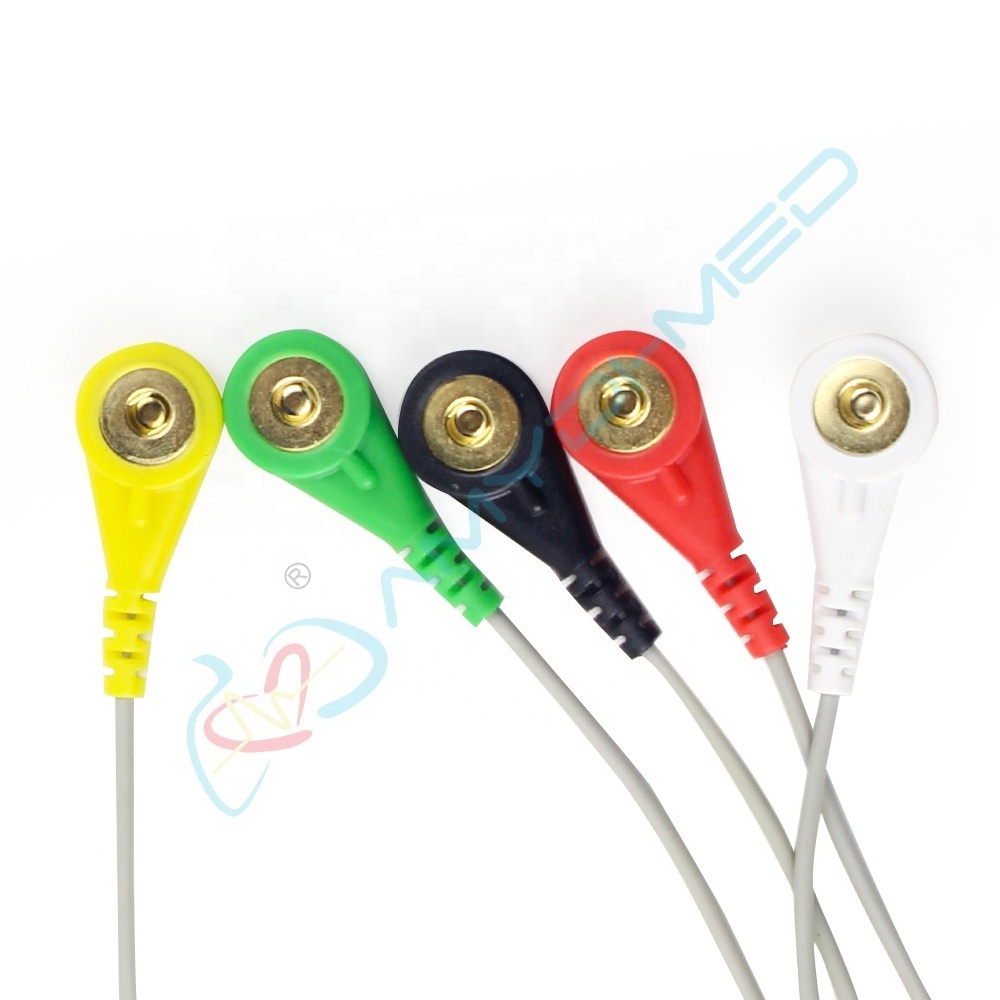 Mortala H3 ECG Holter Cable 5 Lead Snap AHA Mortara H3 Holter Cables de Ecg 5 Lead Holter Ecg