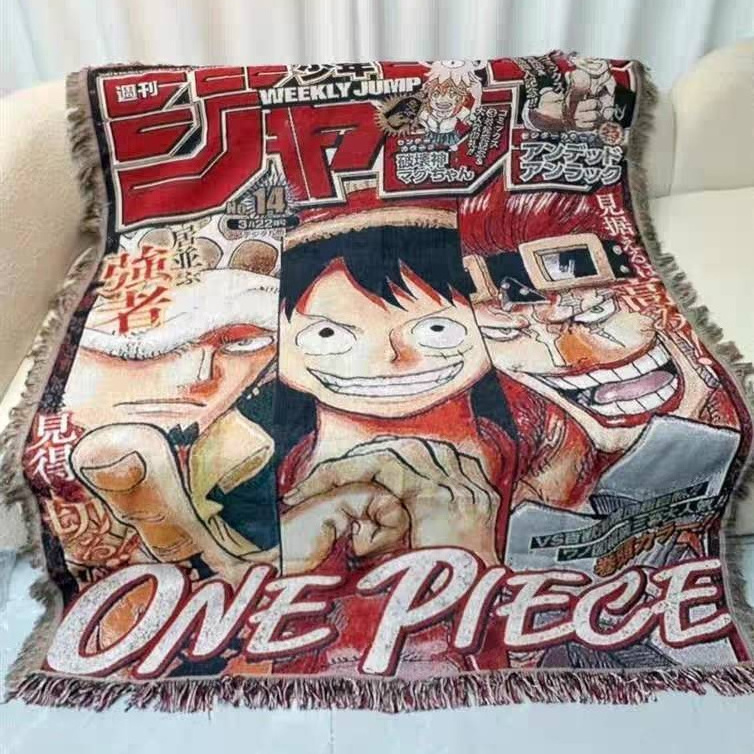 Low MOQ custom woven jacquard blanket custom rug custom anime tapestry woven blanket