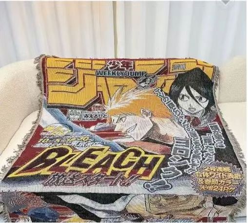 Low MOQ custom woven jacquard blanket custom rug custom anime tapestry woven blanket