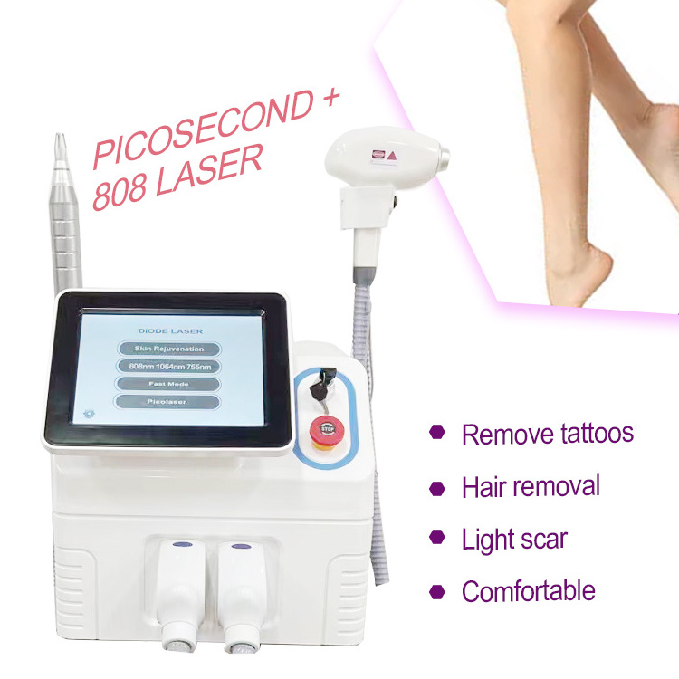 808 Diode Laser And Picosecond 2in1 Pico Laser Hair Removal Pico Laser Pigment Tattoo Removal Machine