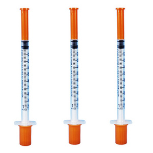 2024 Disposable Plastic Safety 0.5ml 1ml Insulin Syringe With Ultra Fine Needle FOB Canula Needle