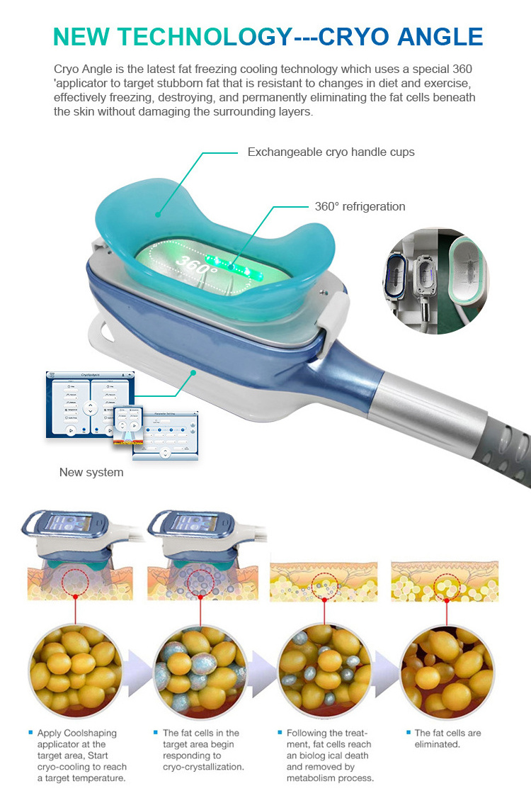 Lipo Cryo System Double Chin Remover Cool Pad Cryo Kriolipoliza Machine Sculpting Machine 360 Cryolipolysis Crioterapia Machine