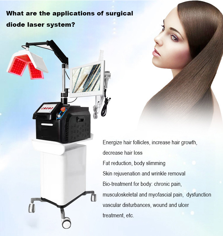 Professional vertical hair loss treatment 660nm diode laser lllt hair growth machine