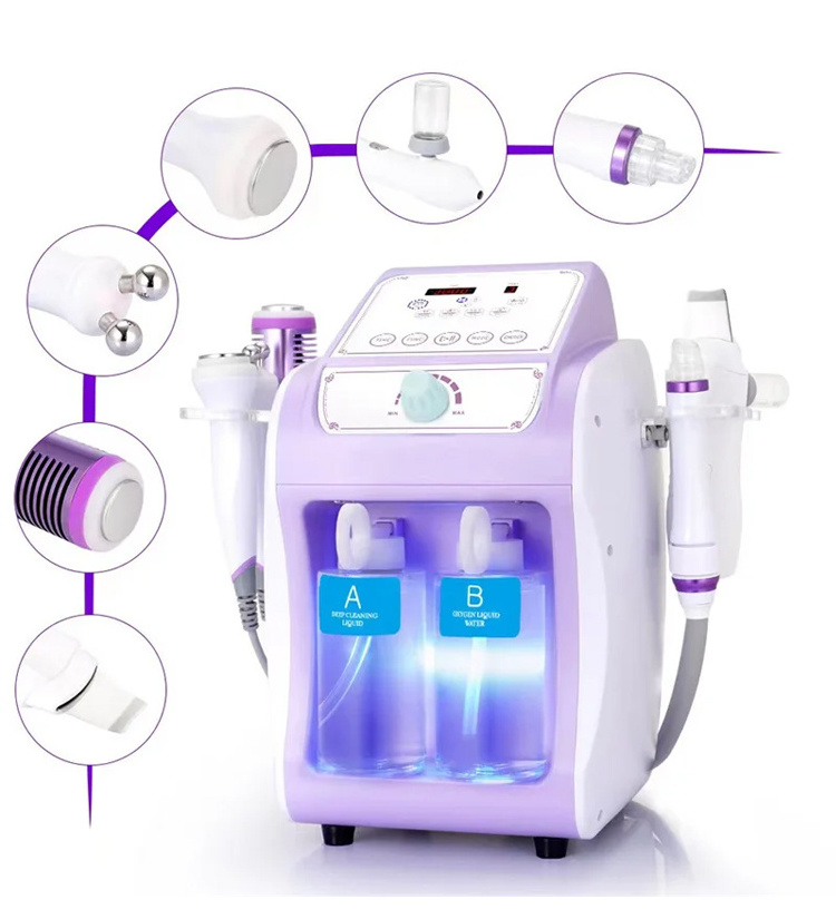 Professional 6 In 1 Skin Rejuvenation Beauty Machine Deep Cleaning Skin Care Device Hydro Oxygen Facial Efficient Lifting