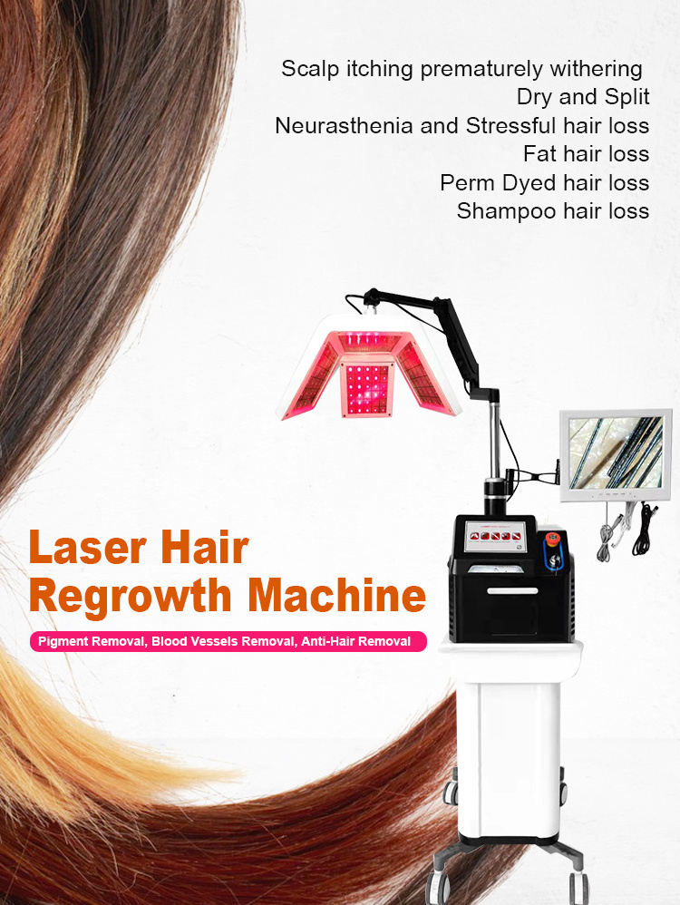 Professional vertical hair loss treatment 660nm diode laser lllt hair growth machine