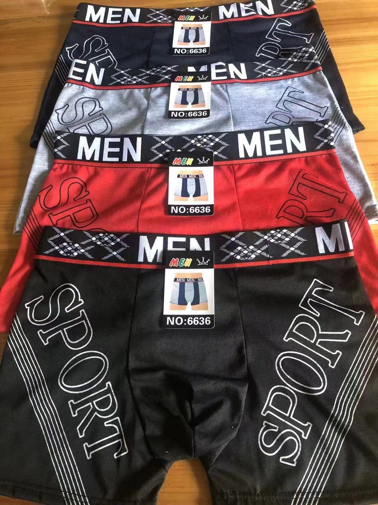 LH025 Fast delivery 34cm cotton man thick cotton boxer  mature gay  classic underwear for men