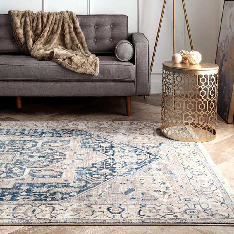 Turkey Machine Made Luxury Modern Grey And Golden printed living room home decorative rugs Carpet