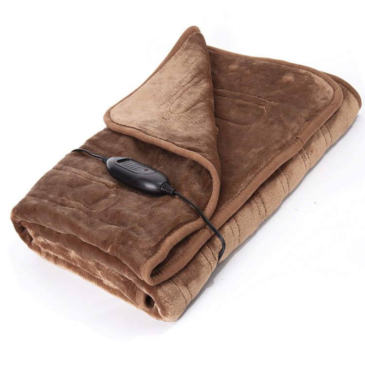 2022 Kaki Color Heated Blanket Wearable Soft Washable Car Traveling 12V Electric Blanket