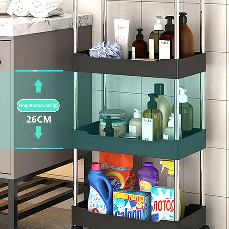 PP Plastic Multilayer Save Space Crack Shelf Bathroom Gap Holder Removable Rack Kitchen Narrow Storage Racks Kitchen Organizer