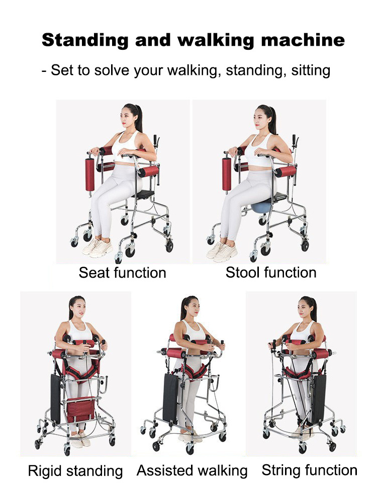 Rehabilitation equipment walking aid elderly disable equipment wheelchair walker female or male seat for adult rehab walkers