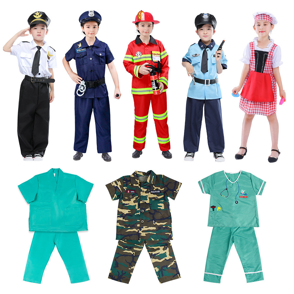 Halloween Astronaut Costume Party Policeman Soldier Firefighter Uniform Carnival Career Day Kids Performer Cosplay Costume