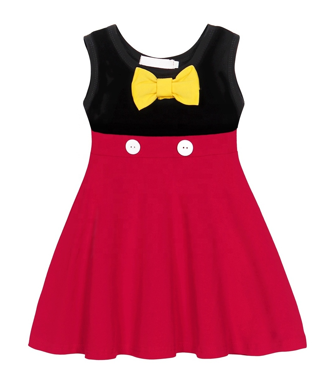 Casual Dresses for Kids Mouse Princess Dress Red Princess Bow Ruffle Dress Set Costumes Children with Mickey Headband Two Pieces