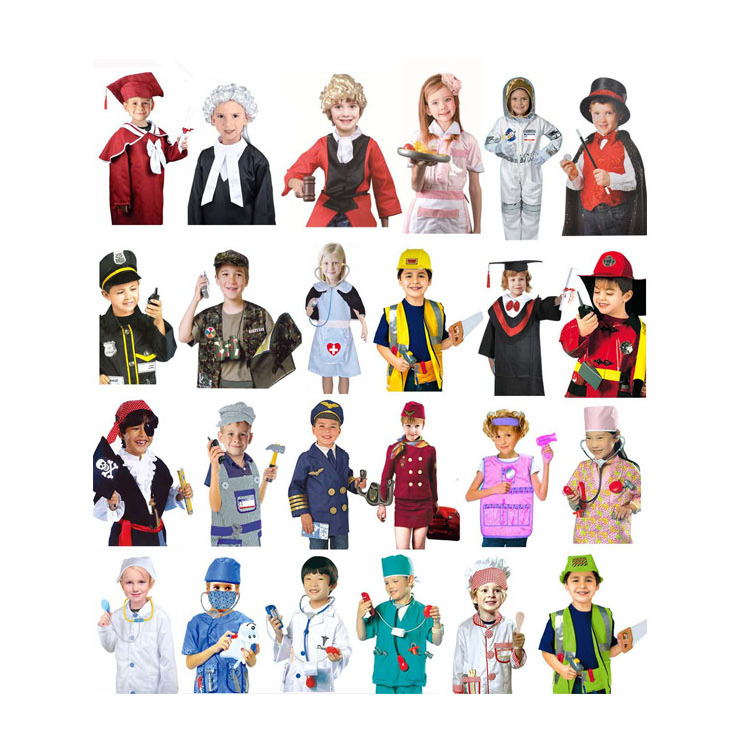 Performance suit Children Career Boys Girls  Doctor Cosplay Construction Worker Costume  Nurse Halloween Kid with Accessories