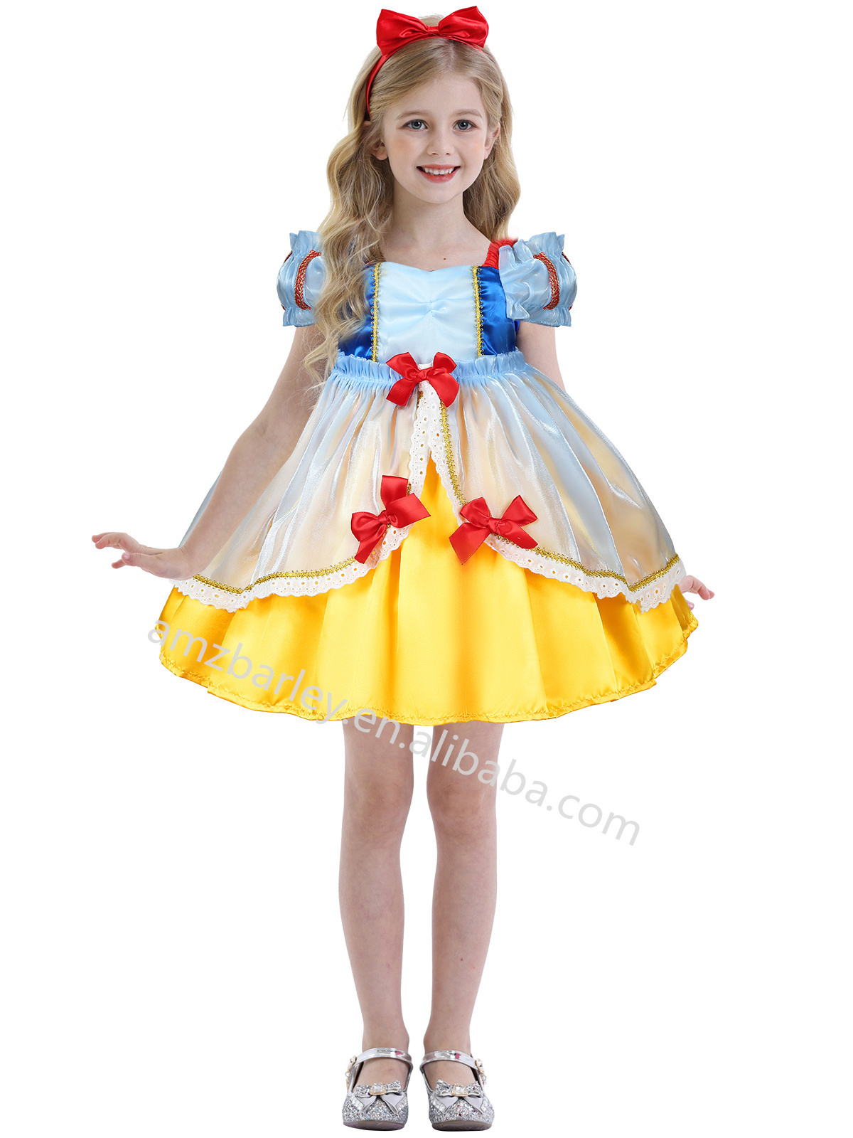 Latest Design Cute Party Wedding Girls Clothes bubble Sleeve Snow White Dress For Baby Girl Princess Halloween Cosplay Costumes