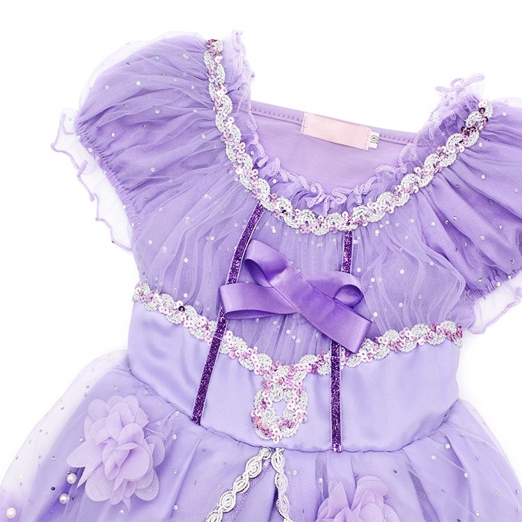 Children Sofia Princess Dresses girls Flower Cosplay Costume  Kids  Birthday Party Luxury Outfit Baby Prom Dress