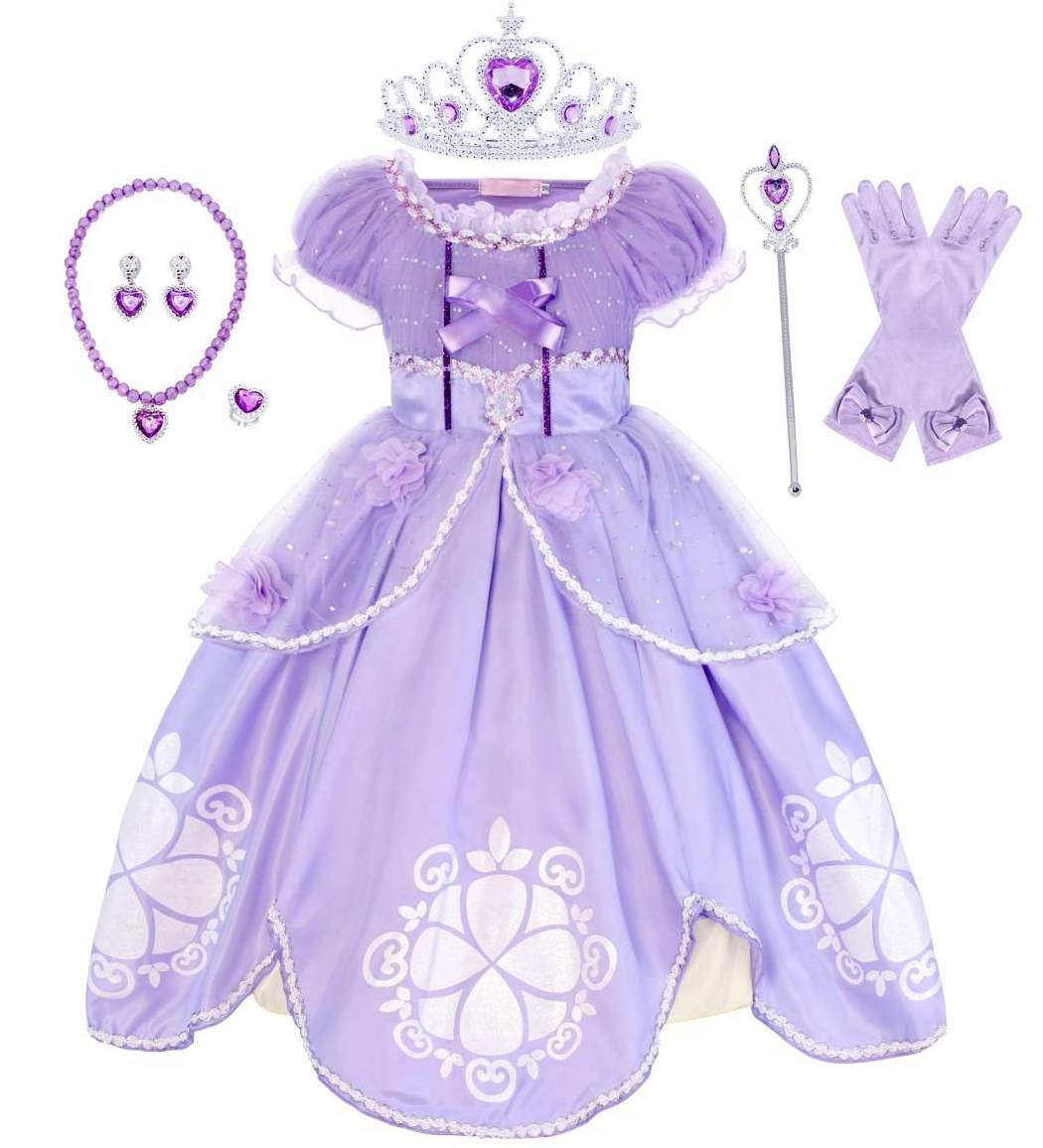 Girls Fancy Elsa Anna Snow belle Princess Costume Deluxe Dress Up Cosplay Birthday Party