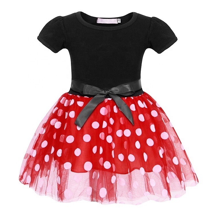 Top Seller Girls Minnie Dress Short Sleeve Polka Dots Tutu Dress Costumes Kids Birthday Party Halloween Carnival Cosplay Outfits