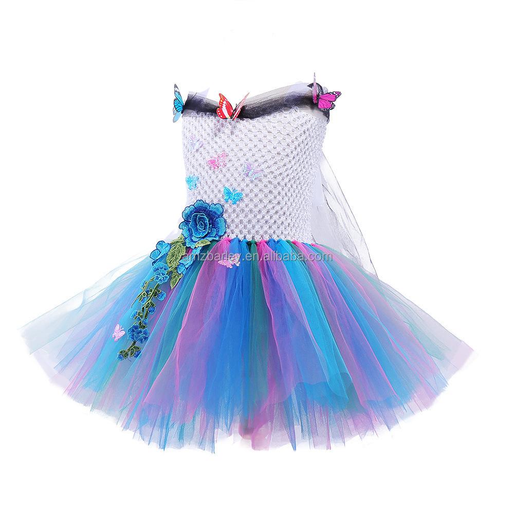 2023 New Design Girls Fluffy Tutu Tulle Dress With Bag Carnival Encanto Mirabel Cosplay Costumes Halloween cosplay dress