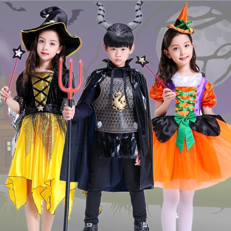 Halloween Scary Devil Skeleton Zombie Party Kids  Cosplay Costume Death Witch Fancy Birthday Dress Halloween party Costumes