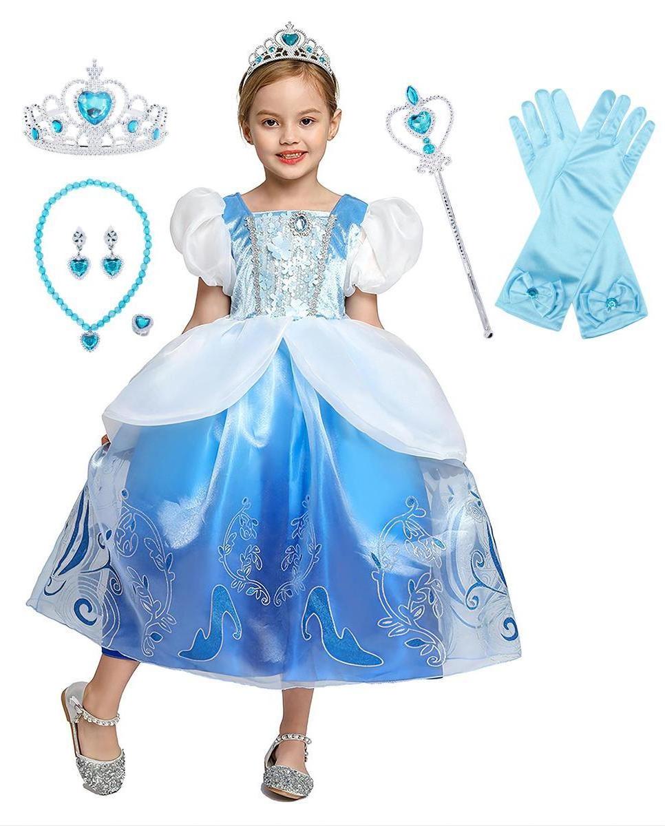 Kids Cind Princess cosplay Role-Play Birthday Party costumes fancy girls ball gown custom made halloween Little girls dress