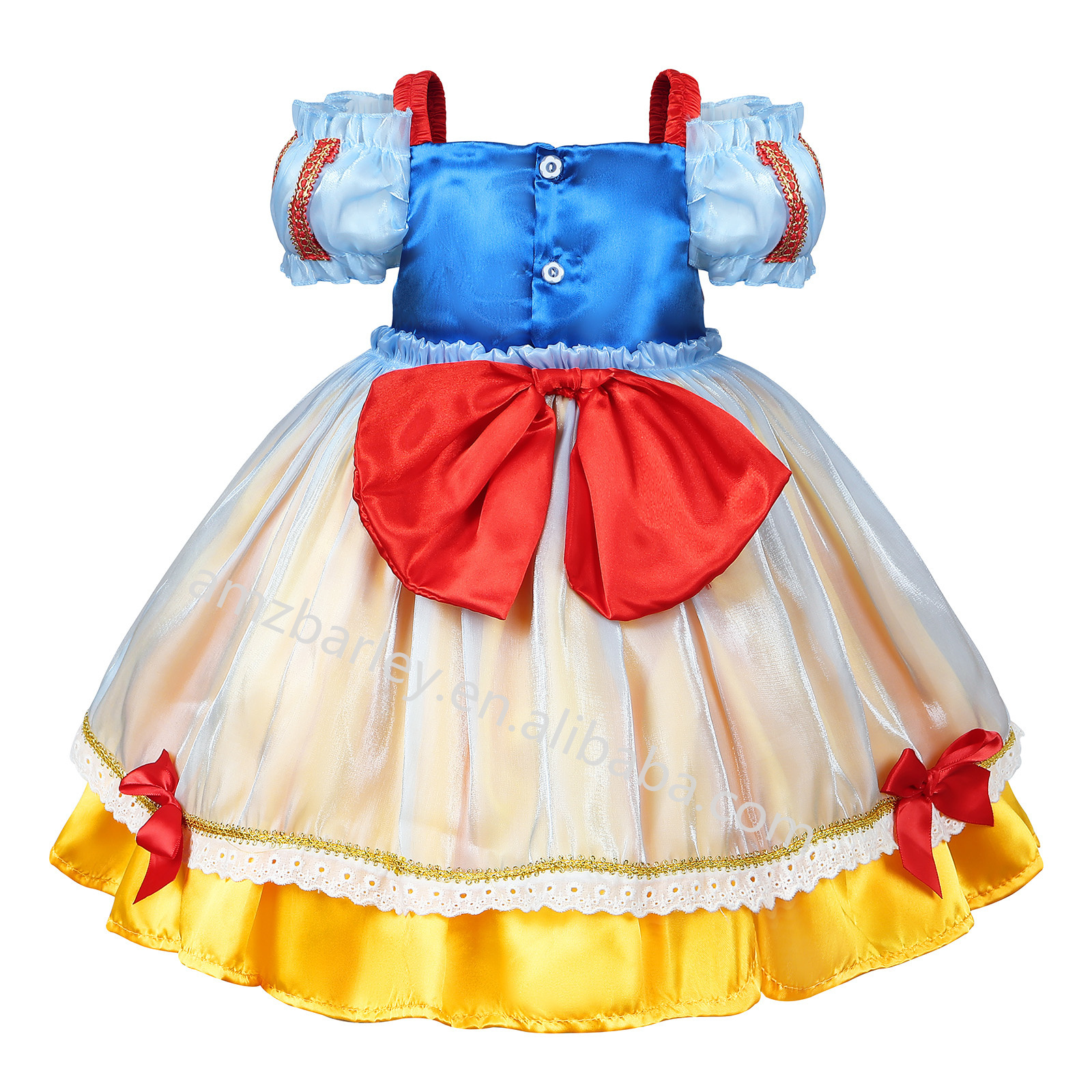 Latest Design Cute Party Wedding Girls Clothes bubble Sleeve Snow White Dress For Baby Girl Princess Halloween Cosplay Costumes