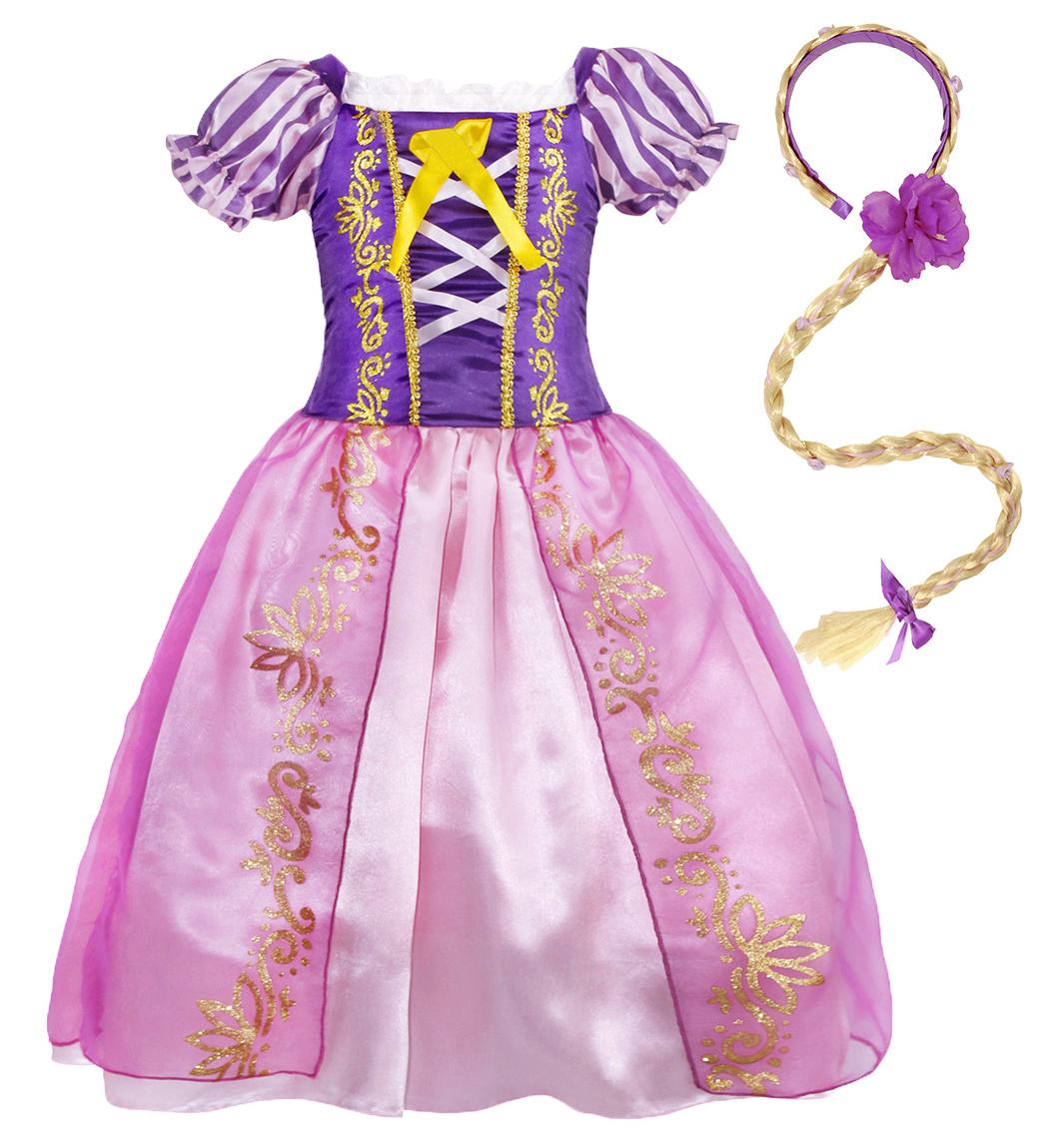 New Kids Girls Anime costumes Baby ball gown dresses embroidered skirts Dress Up Cosplay Birthday Party For Girls with Hair Band