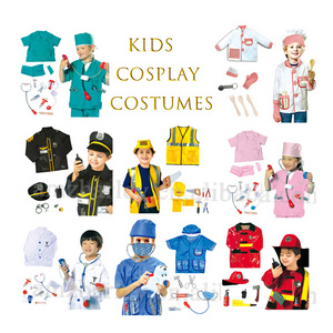 3-8Y Kids Surgeon Nurse Fireman Policeman Worker Judge Cook Astronaut Waitress Doctor Lawyer Airline Stewardess Cosplay Costumes