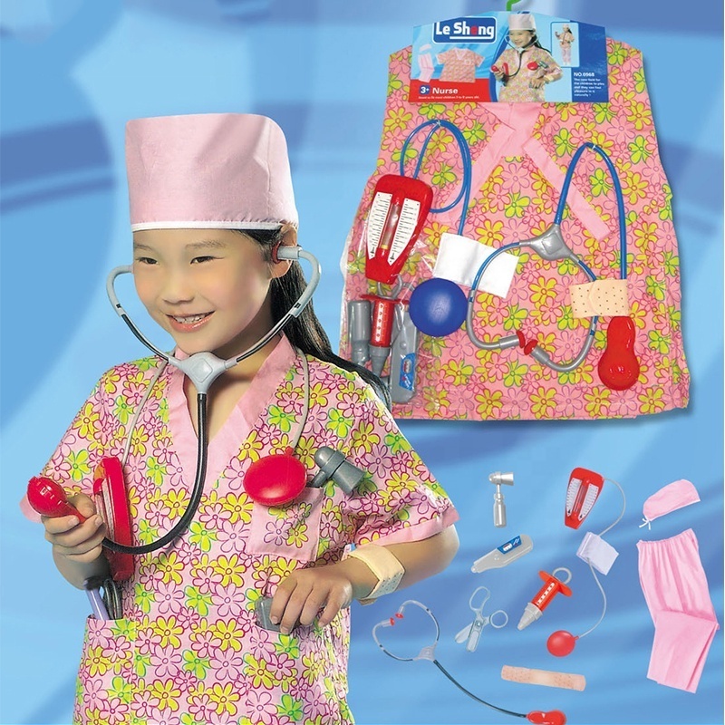 Wholesale Carnival Cosplay Career Surgeon Gown Costume  Boys Halloween Occupational Uniform Doctor and Nurse Kids Party Costume