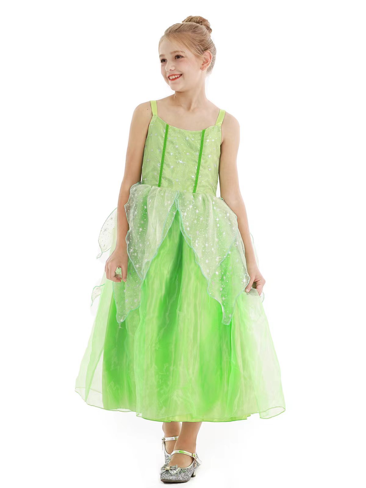 Halloween Princess Butterfly Tinker Bell Dress Flower Fairy Costume for Girls Fancy Birthday Party Outfit Girl Dress with Wings