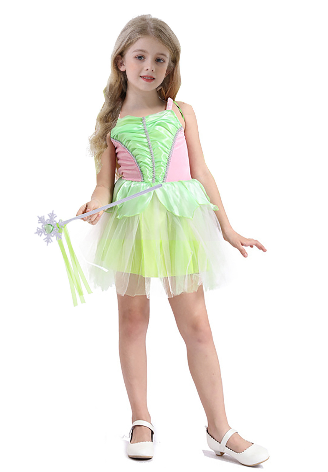 Halloween Princess Butterfly Tinker Bell Dress Flower Fairy Costume for Girls Fancy Birthday Party Outfit Girl Dress with Wings