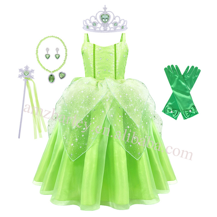 Halloween Princess Butterfly Tinker Bell Dress Flower Fairy Costume for Girls Fancy Birthday Party Outfit Girl Dress with Wings