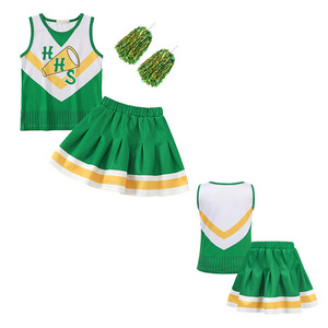 Girls Women Chrissy Cheerleader Costume Hawkins Cheerleading Outfits Kids Adult Stranger Halloween  S4 Green Uniform Dress Up