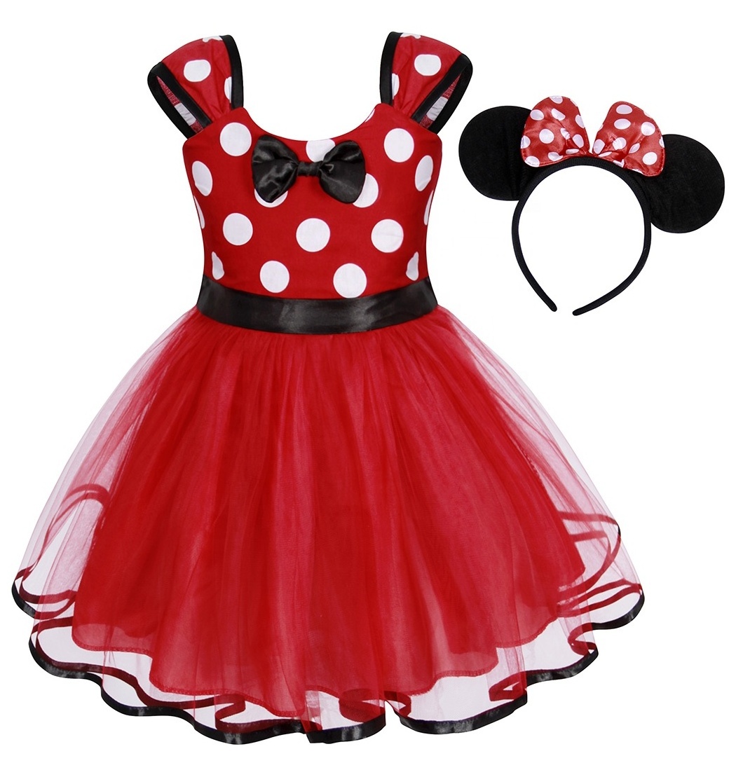 Fancy Princess Dress Girls Costume Baby Polka dots Kids Ruffles birthday Party Outfits summer girl tutu dress