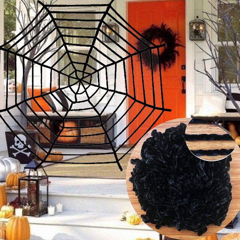 hot sale Wholesale Halloween Triangular Huge Spider Web Giant Spider Decorations for Indoor Outdoor Halloween Party Decorations